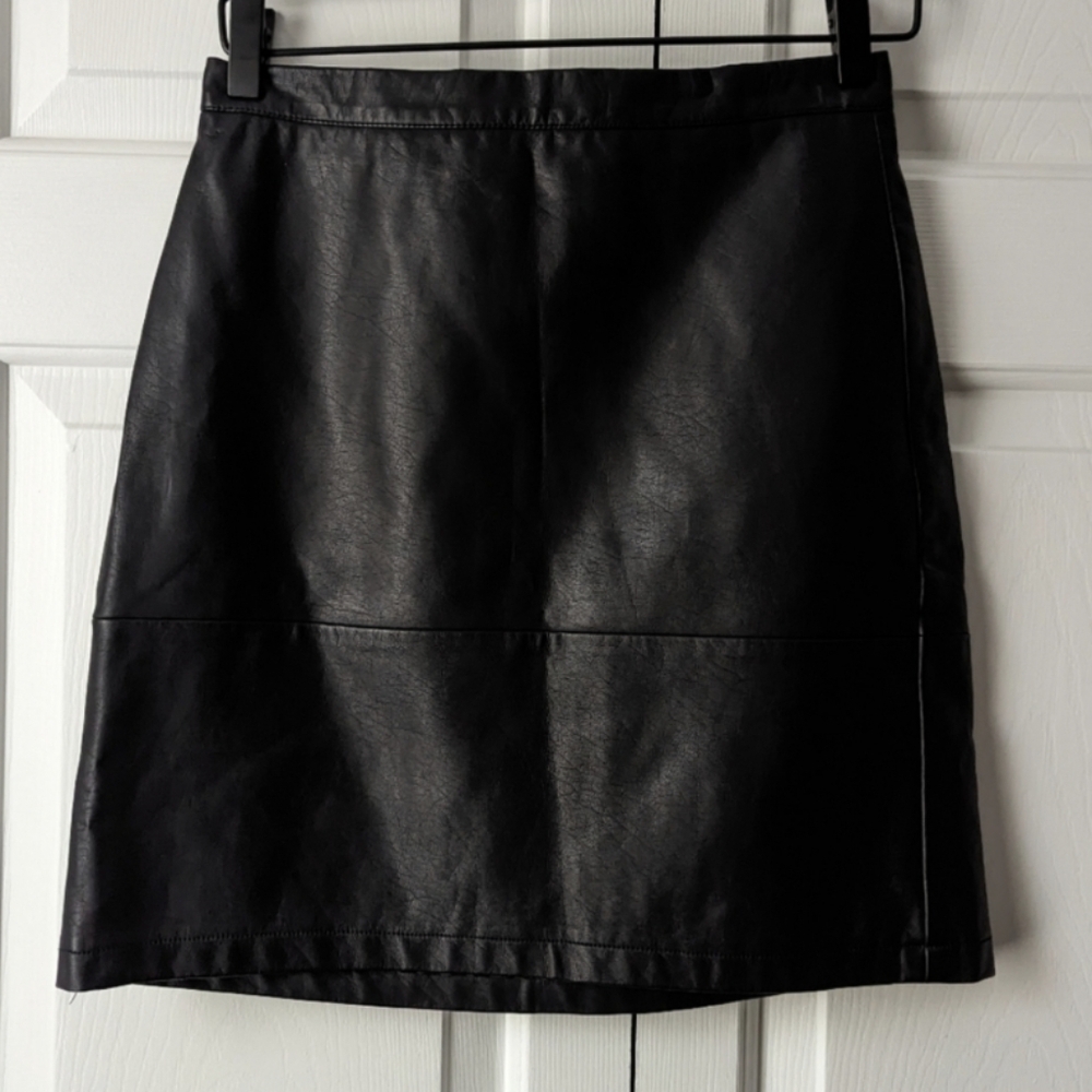 French Connection Faux Leather Skirt